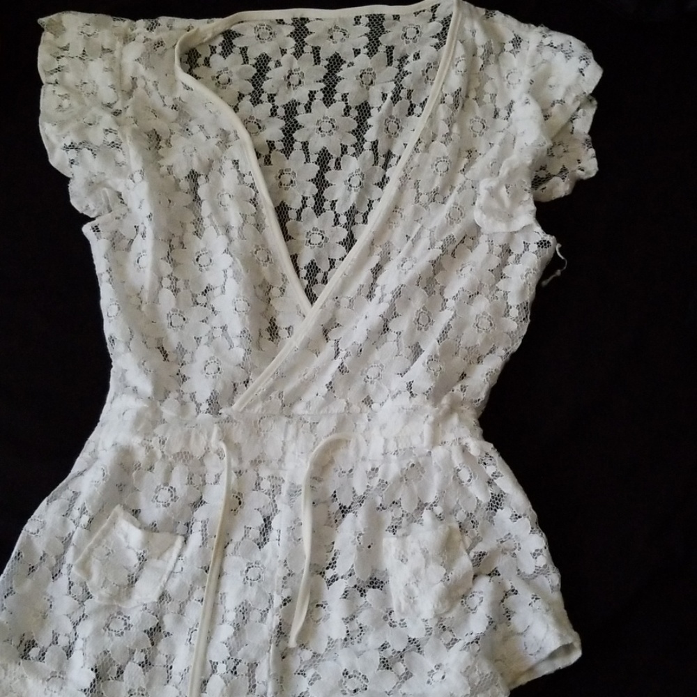 White swim suit coverup